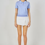 Collared Short Sleeve Sweater