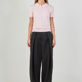 Collared Short Sleeve Sweater