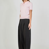 Collared Short Sleeve Sweater