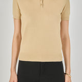Collared Short Sleeve Sweater