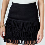 Lurex Knit Loop Mini Skirt