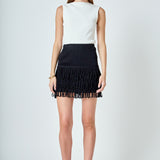 Lurex Knit Loop Mini Skirt