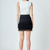 Lurex Knit Loop Mini Skirt