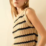 Sequins Stripe Knit Top