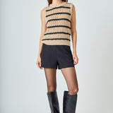 Sequins Stripe Knit Top