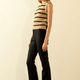Sequins Stripe Knit Top