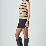 Sequins Stripe Knit Top