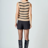 Sequins Stripe Knit Top