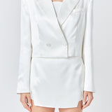 Cropped Double Breast Blazer