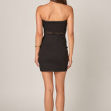 Strapless Mesh Mini Dress