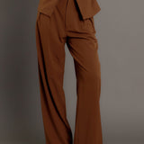 Mid Rise Pleated Wide leg Trousers