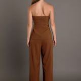 Mid Rise Pleated Wide leg Trousers