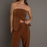 Mid Rise Pleated Wide leg Trousers