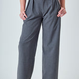 Mid Rise Pleated Wide leg Trousers