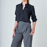 Mid Rise Pleated Wide leg Trousers