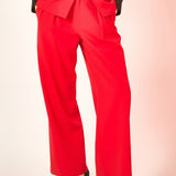 Mid Rise Pleated Wide leg Trousers