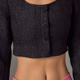 Tweed Buttoned Top