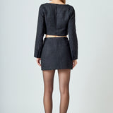 Tweed Buttoned Top