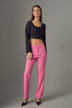 Tweed Buttoned Top