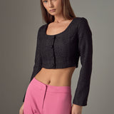 Tweed Buttoned Top