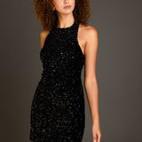 Sequins Velvet Mini Dress