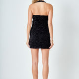 Sequins Velvet Mini Dress