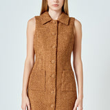Tweed Collared Mini Dress