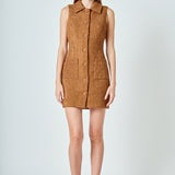 Tweed Collared Mini Dress