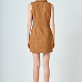 Tweed Collared Mini Dress