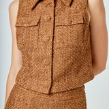 Tweed Short Sleeveless Jacket