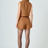 Tweed Short Sleeveless Jacket