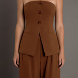 Strapless 3-pc button Long Top