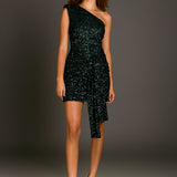 Sequins Front Wrap Mini Dress