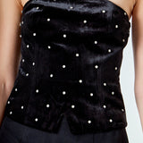 Velvet Rhinestone Bustier