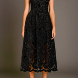 Velvet Lace Midi Dress