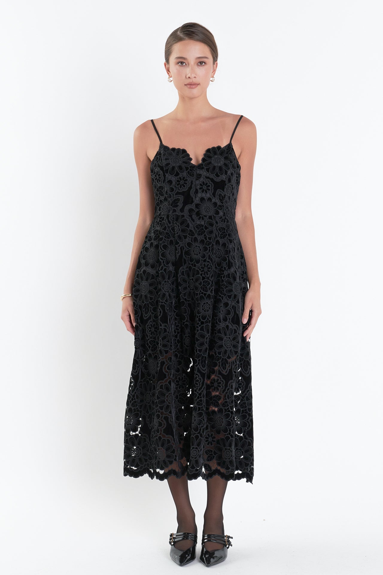 Velvet Lace Midi Dress