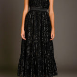 One Shoulder Chiffon Maxi Dress