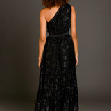 One Shoulder Chiffon Maxi Dress