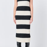 Striped Knit Midi Dress