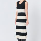 Striped Knit Midi Dress