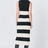 Striped Knit Midi Dress