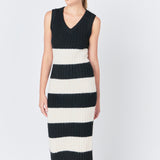 Striped Knit Midi Dress