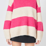 Fuzzy Striped Oversized Sweater