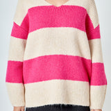 Fuzzy Striped Oversized Sweater