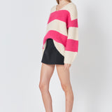 Fuzzy Striped Oversized Sweater