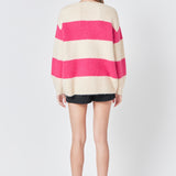 Fuzzy Striped Oversized Sweater