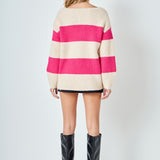 Fuzzy Striped Oversized Sweater