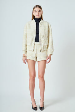 Tweed High-Waisted Shorts