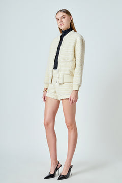 Tweed High-Waisted Shorts