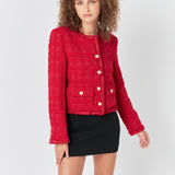 Tweed Buttoned Blazer